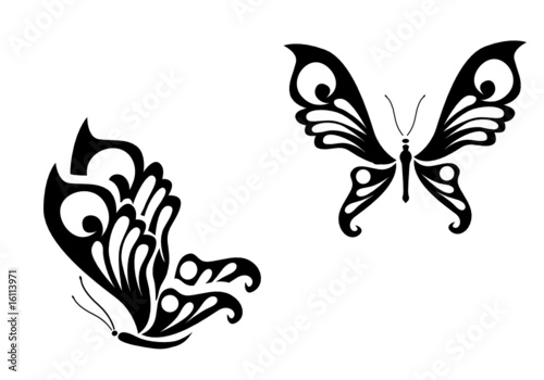 Isolated butterfly tattoos