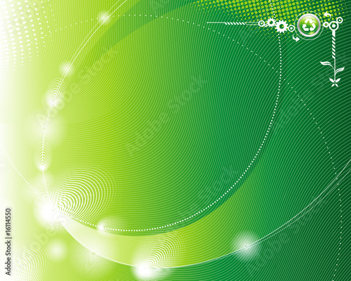 Green abstract eco background, vector layered.