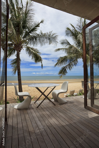 sitting on the beach
