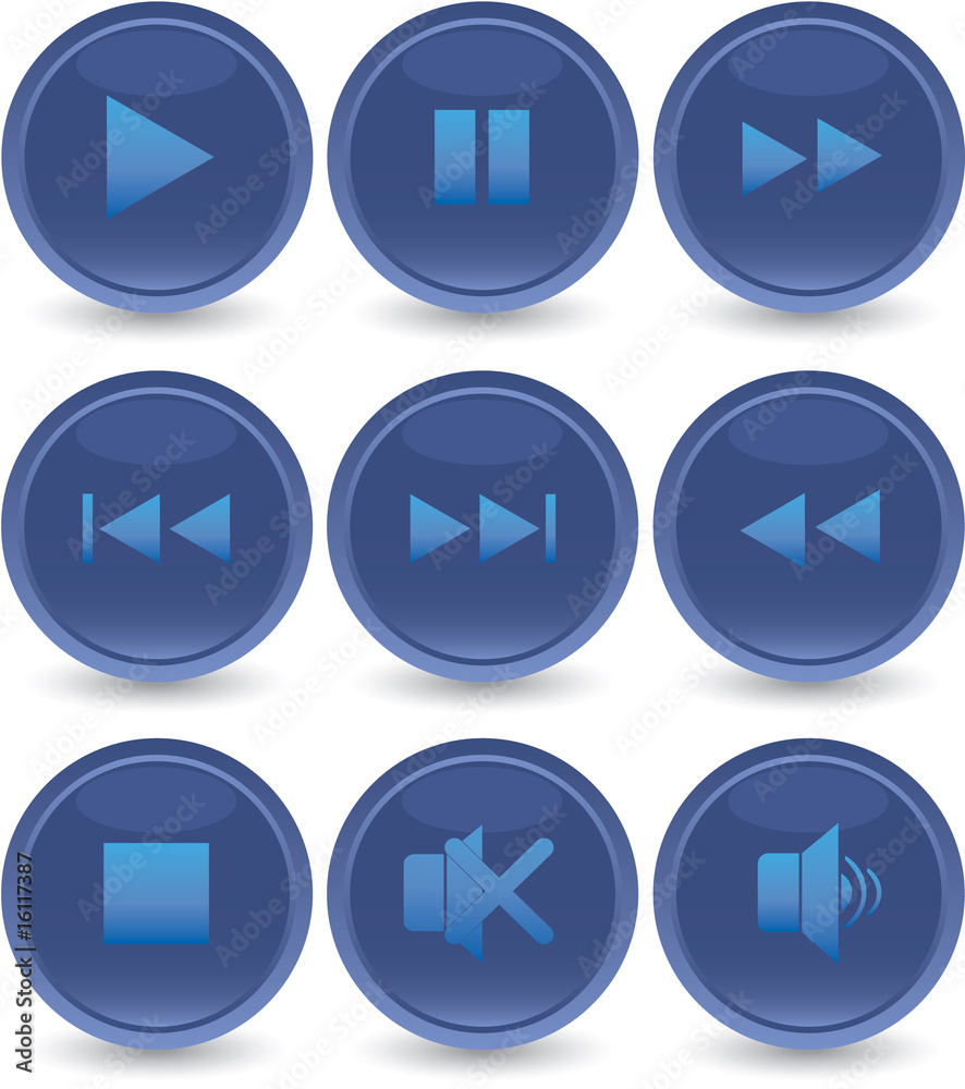 blue web icons set blue web icons set