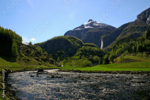 Landscape of a river with mountain