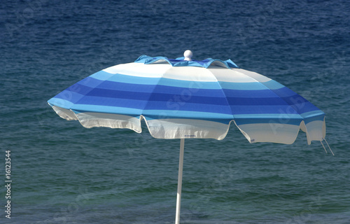 Fotografie, Obraz parasol bleu à la plage