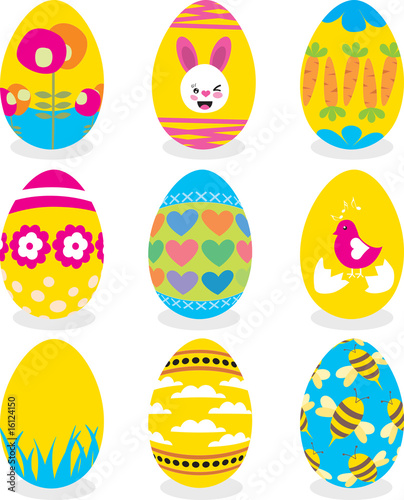 Easter eggs icon set
