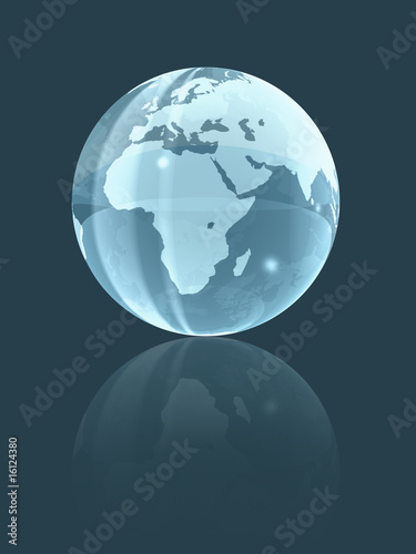 3D world glass globe