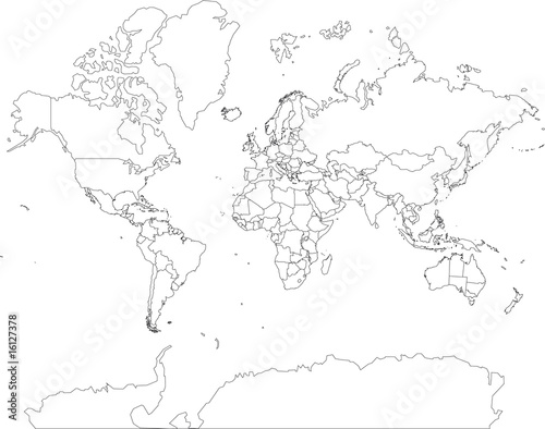 Weltkarte World Map OUTLINE