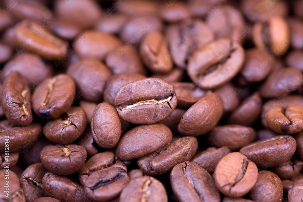 Naklejka premium Roasted coffee beans