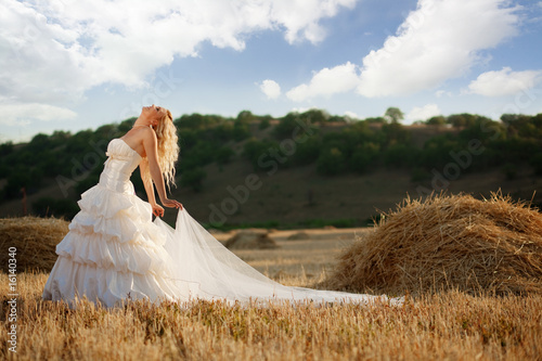 Fotografia Bride in autumn field