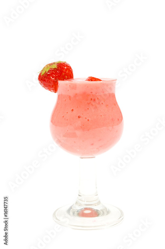 fresh strawberries smoothies  isolated on a white background
