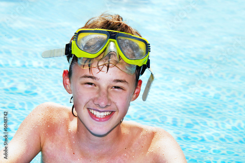 Happy boy in a pool © Photocreo Bednarek
