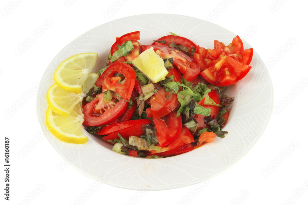 served vegetable tomato salad served vegetable tomato salad