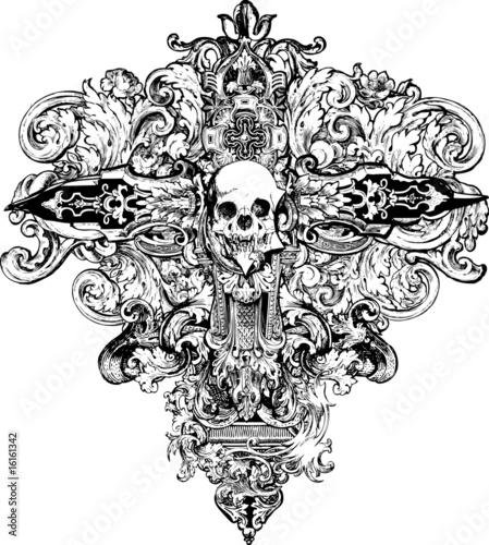 Cross Skull Illustration