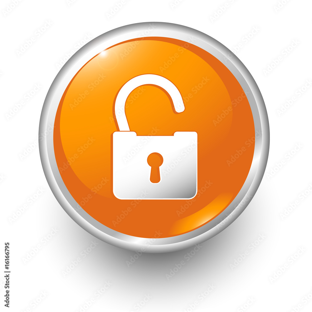 boton naranja candado abierto Stock Vector | Adobe Stock