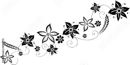 Blumenranke mit einzelnen Blüten, floral