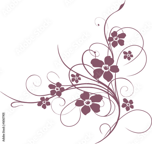 Blumen Ornament, floral, Blüten, rot