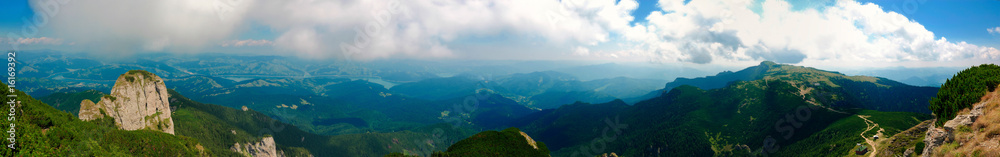 Beautiful panorama from Ceahlau mountain