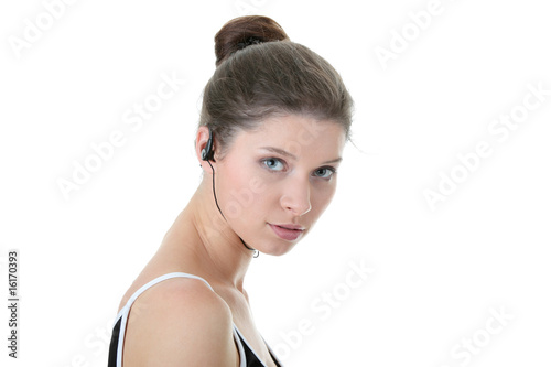 Young fitness woman with sport headphones