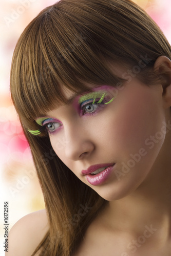 woman portrait with colored eyes