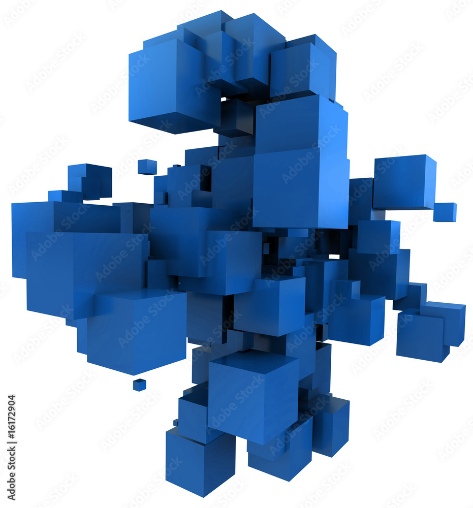 Obraz premium Blue cubic background