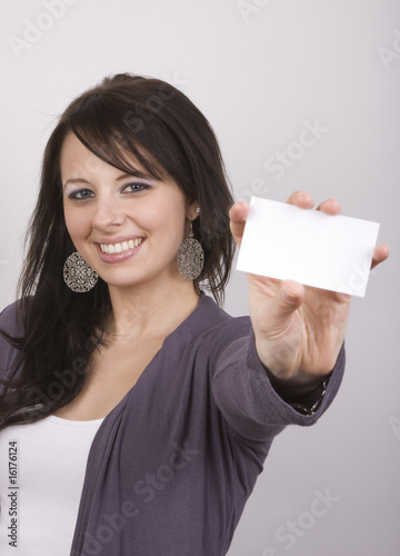 Pretty Woman with Card