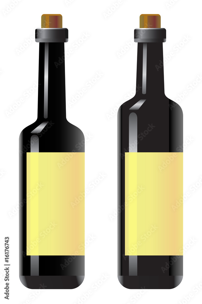Wine bottles. Vector.