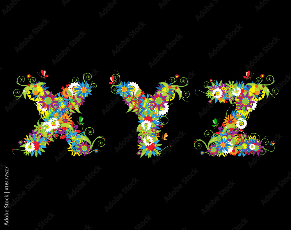 Alfabet, floral design. See also letters in my gallery