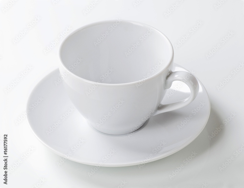 White cup and saucer White cup and saucer