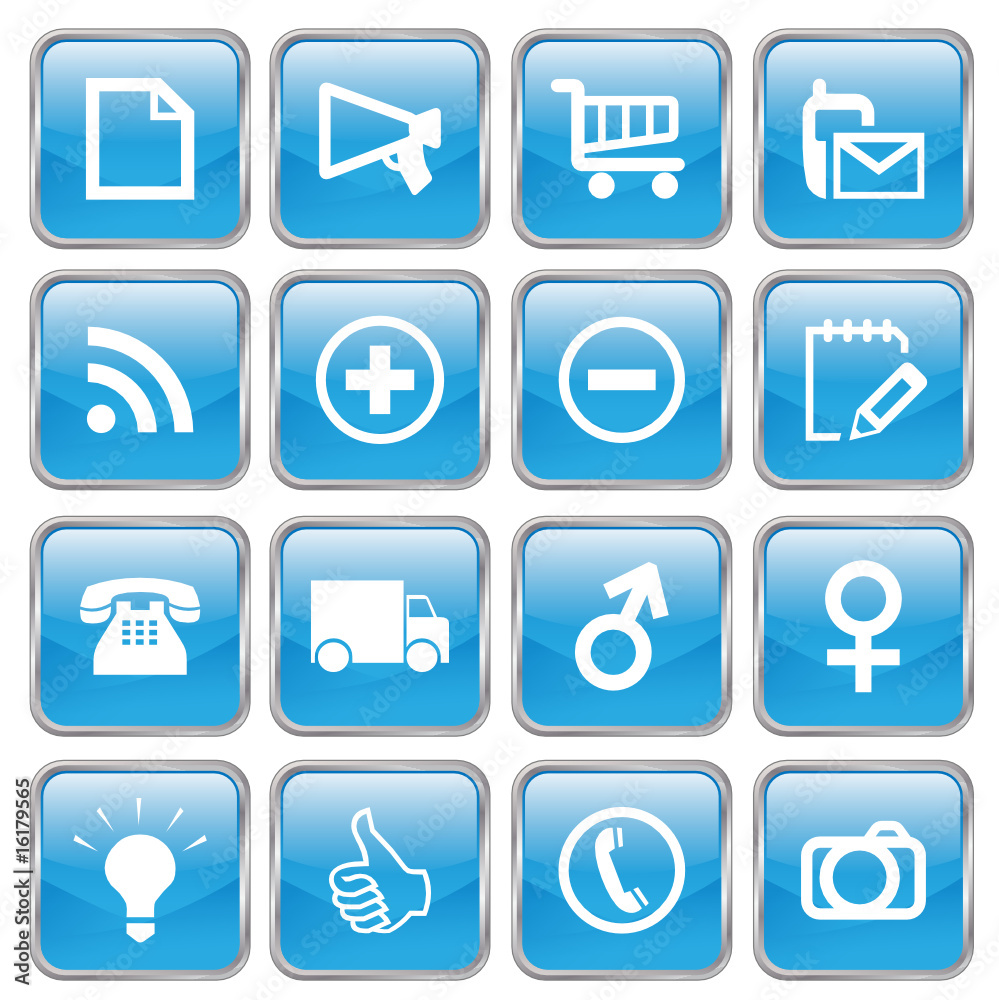 Web Buttons (Miscellaneous I) (blue; vector) (x16) Web Buttons (Miscellaneous I) (blue; vector) (x16)
