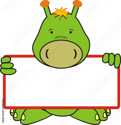funny alien cartoon billboard in vector format