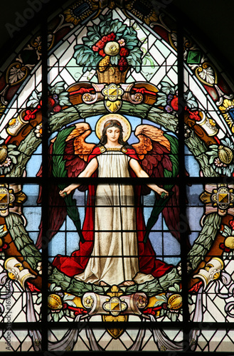 Obraz na płótnie Stained glass window in Gamla Stan, stockholm. w salonie
