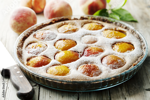 rustic peach tart photo