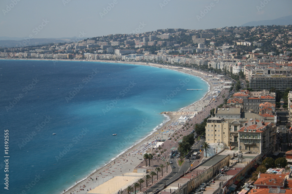 Panoramic view over the Nice coast