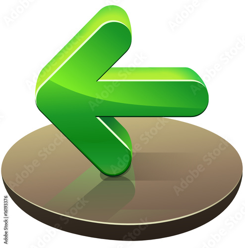 Flèche verte à gauche (détouré)