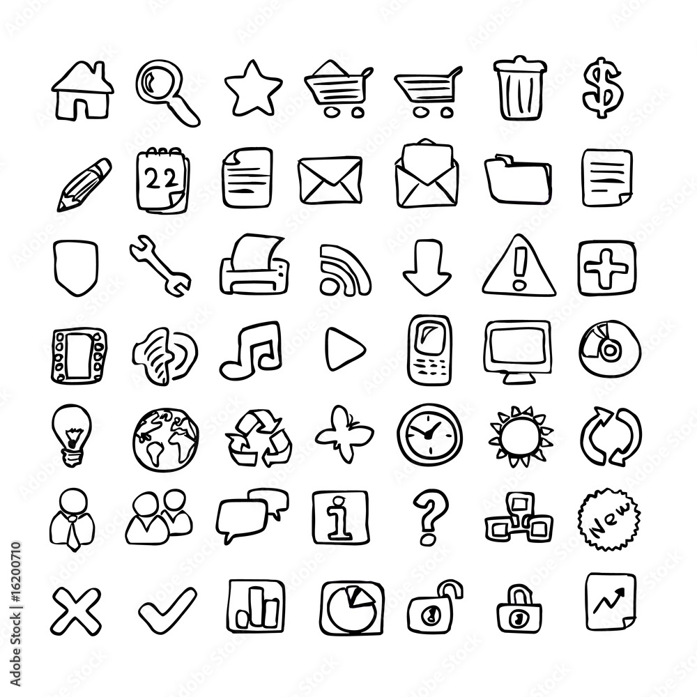 Fototapeta premium doodle web icons