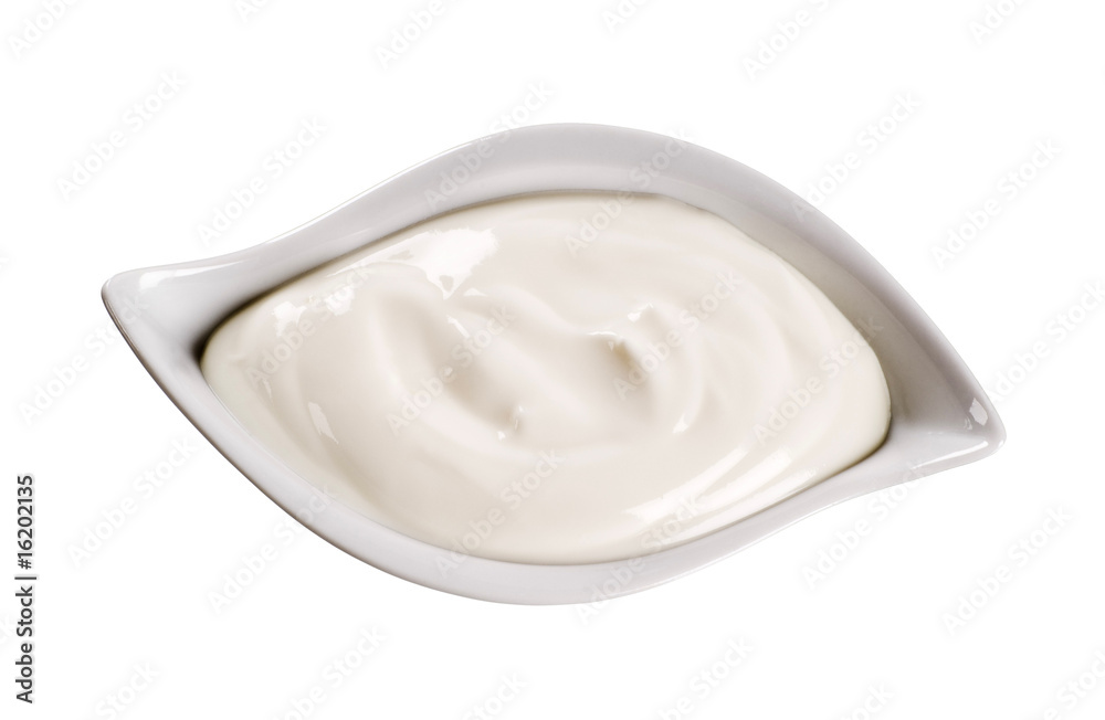 White yogurt in a bowl White yogurt in a bowl