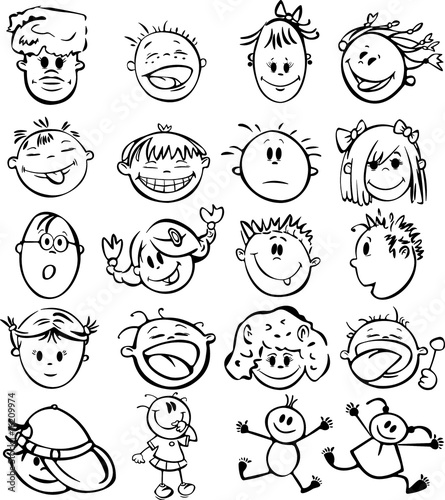 Silhouettes of kid faces.