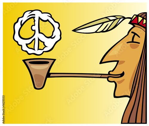 indian smoking pipe of peace