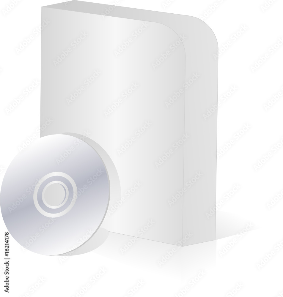 Blank round corner software box with cd disk Blank round corner software box with cd disk