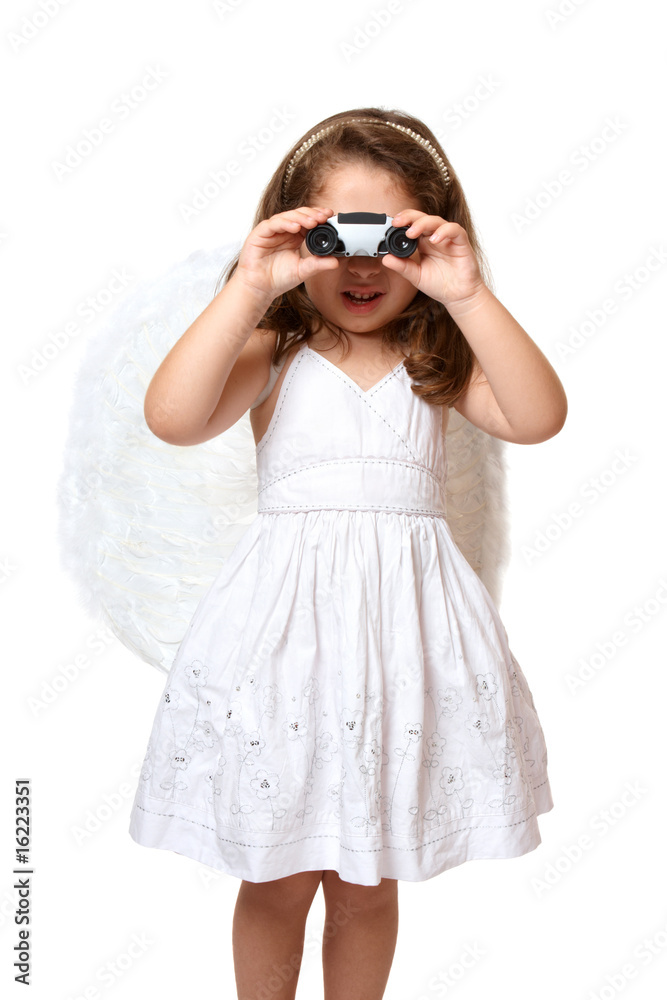 Angel watching you she is using binoculars Angel watching you she is using binoculars