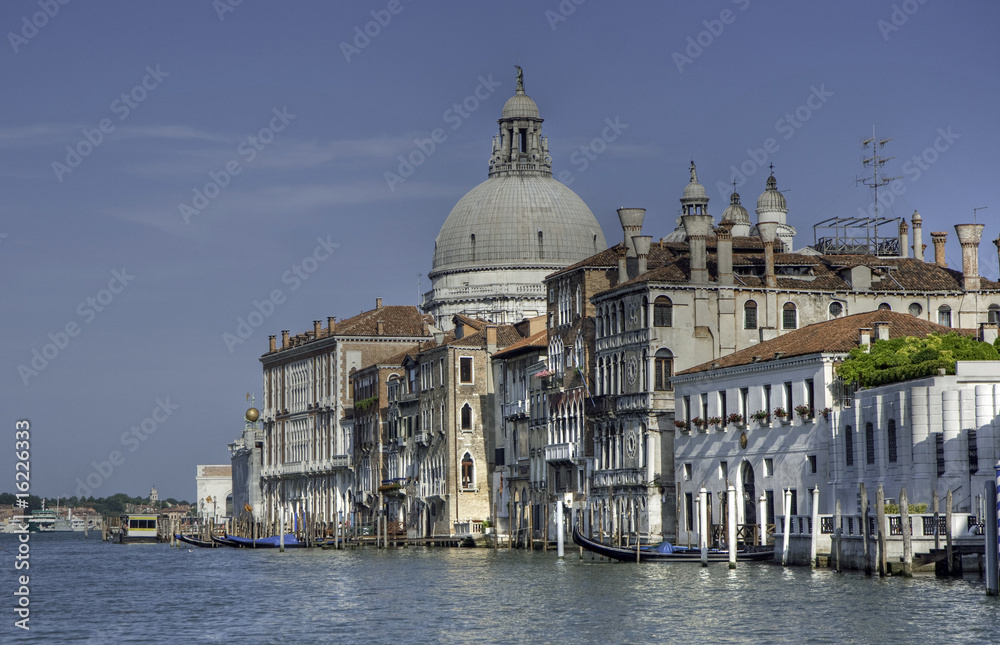 The famous view of the Grand Canal, Quarter Dorsoduro, Venice