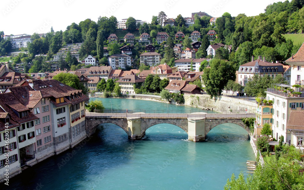 Medieval houses by the Aare river in Bern (Unesco Heritage)