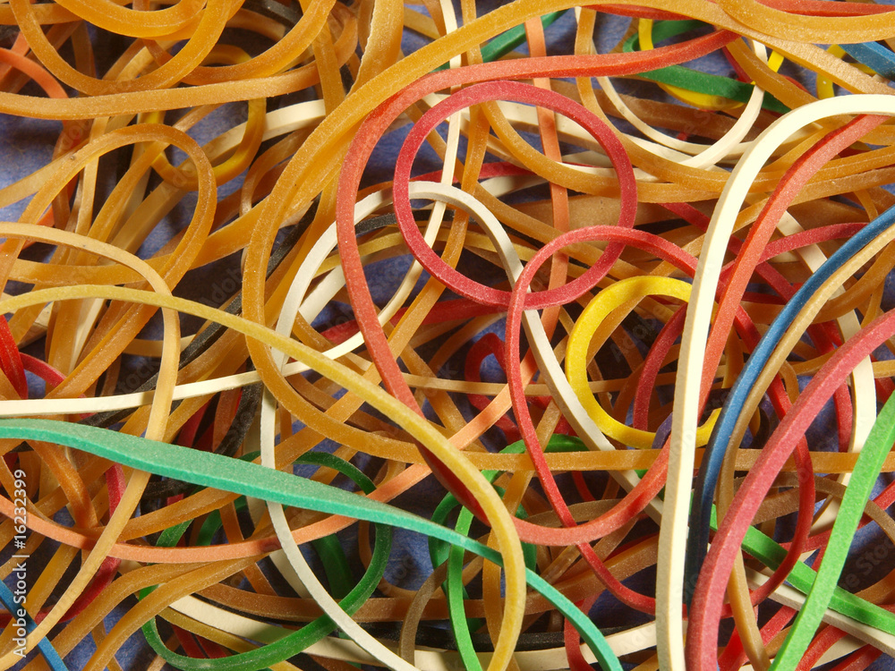 Rubber bands close up