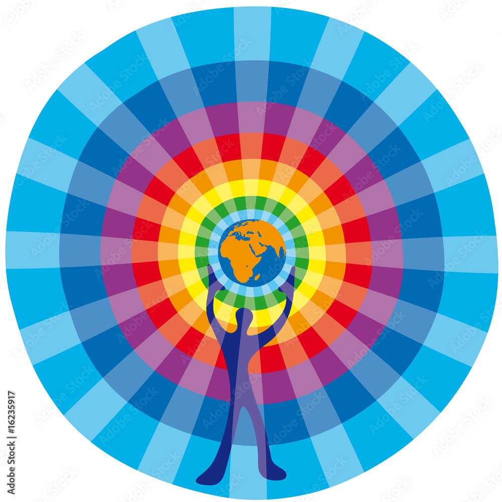 Obraz premium uomo e globo