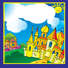 Fototapete Schloss Beautiful palace in sunny weather. Vector art-illustration.  © Tetiana Nikonorova