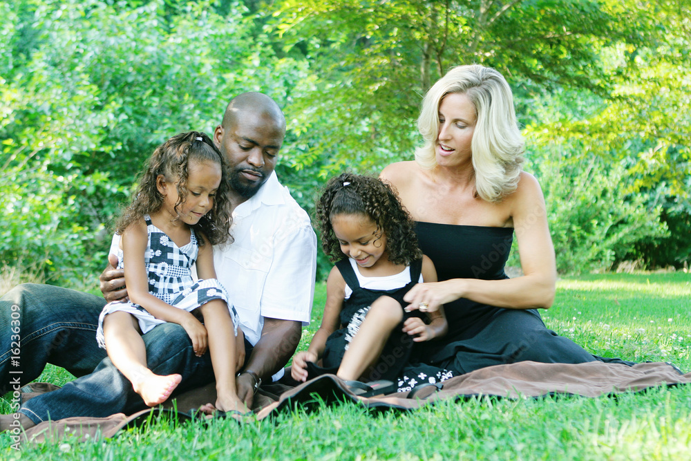 Fototapeta premium A mixed race family