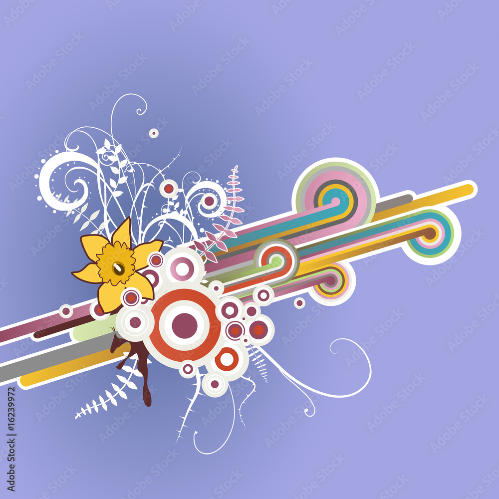 Illustration with simple flowers. Vector art Illustration with simple flowers. Vector art