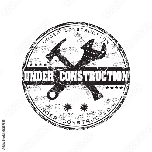 Under construction rubber stamp