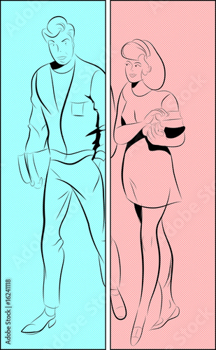 jeune couple qui marche, livres dans les mains