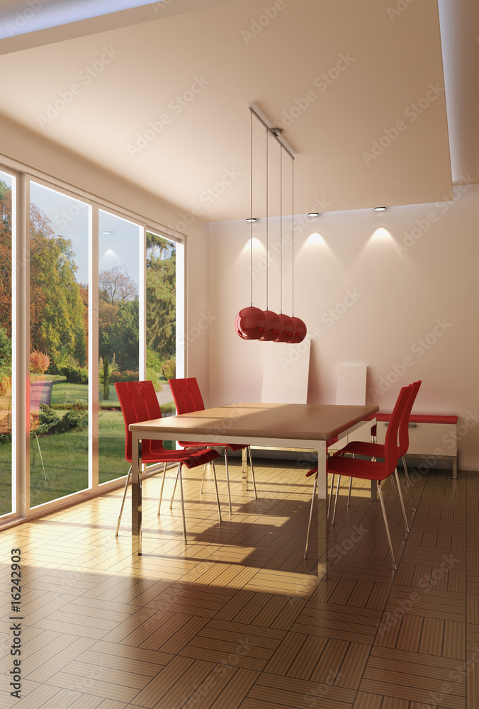 Fototapeta premium 3d rendering modern dining room