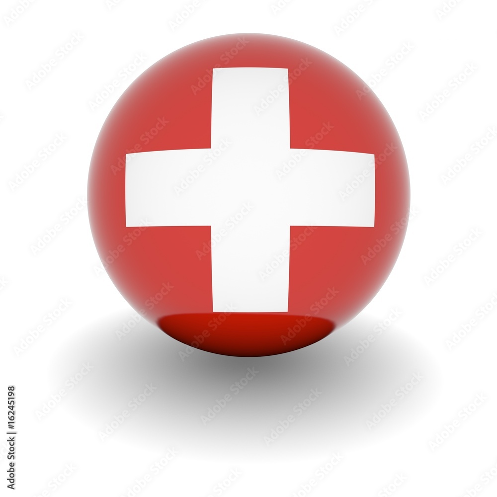 Obraz premium High resolution ball with flag of the Switzerland