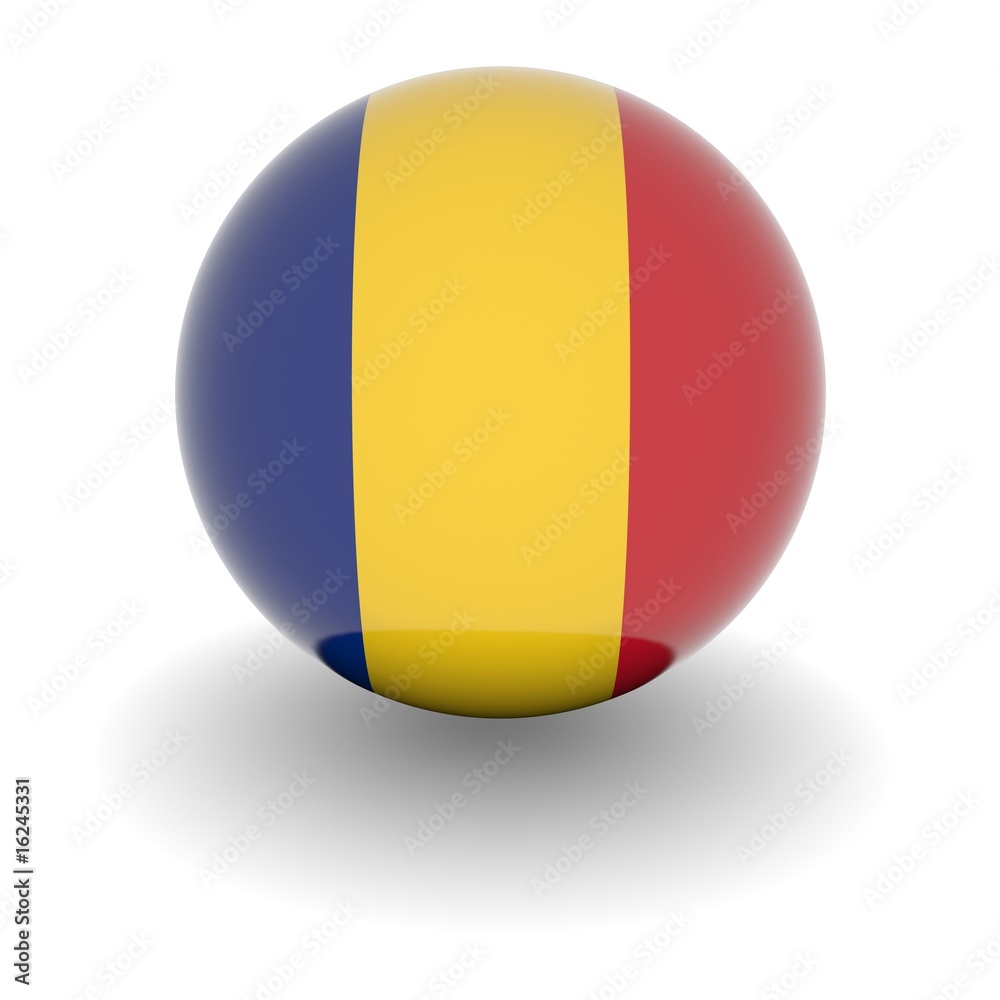 Fototapeta premium High resolution ball with flag of Romania